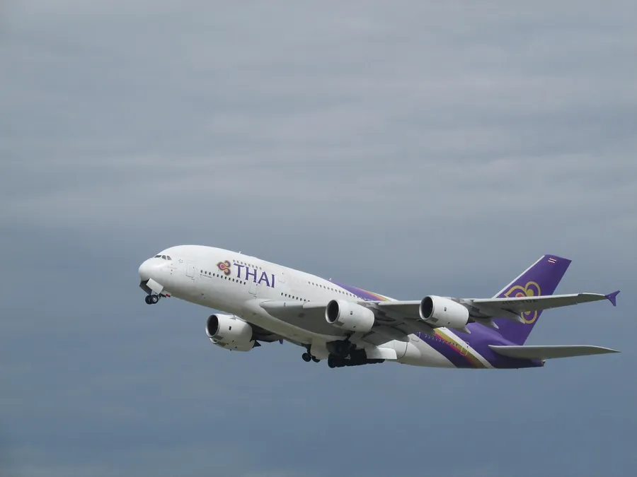 A large passenger jet on approach under a grey sky, like the arrivals that cross Isleworth on Heathrow landing days