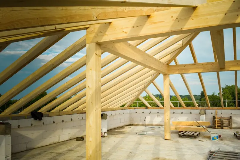 Roof structure opened up during insulation and ventilation work